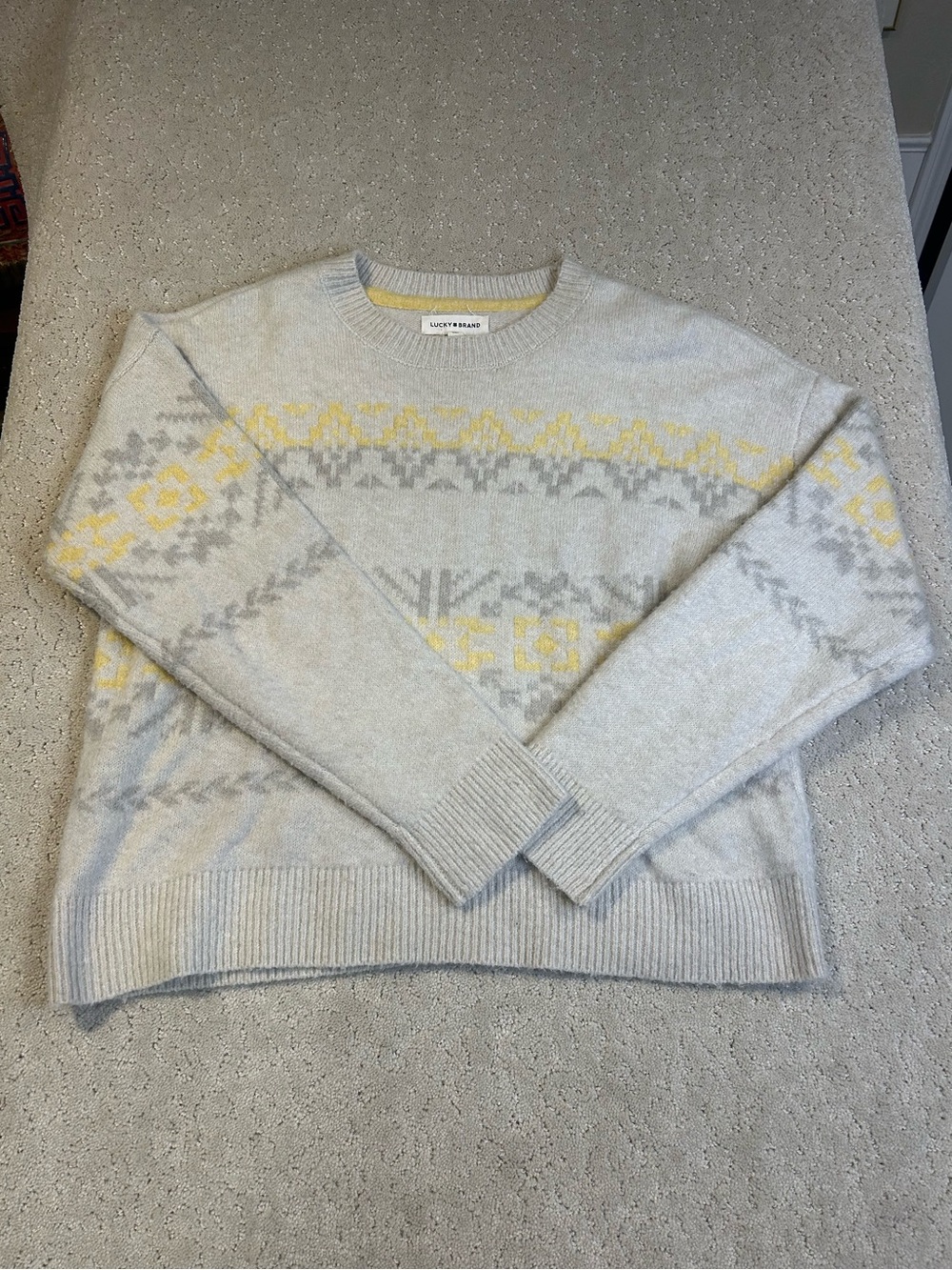 Lucky Brand Sweater Womens Fair Isle Crew Neck‎ Pullover - Size L